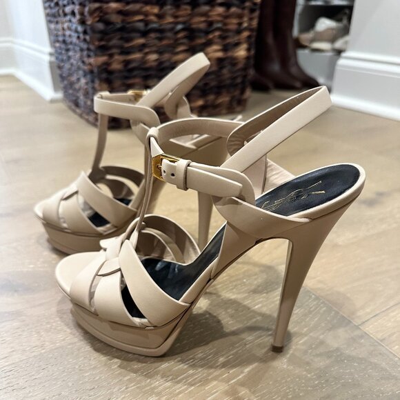 Nude YSL Tribute Sandals size 39 1/2 - Picture 2 of 3